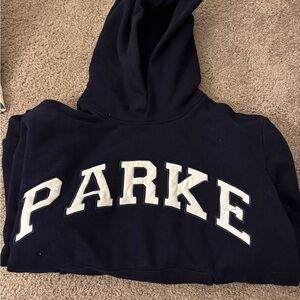 PARKE Navy Varsity Hoodie Sweatshirt